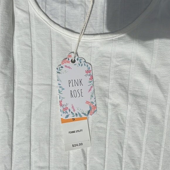 Pink Rose Ribbed Top - Picture 2 of 5